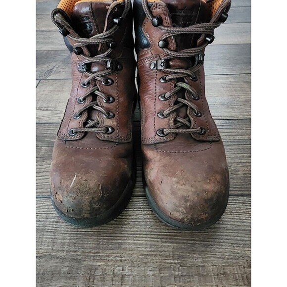 Timberland Pro Titan Brown Leather Safety Toe Work Boots Womens 8 M 26388 - Picture 5 of 10